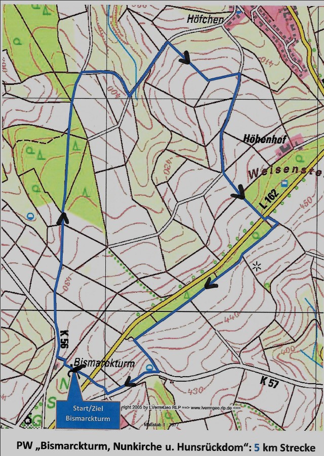 5km PW Bismarckturm Nunkirche Hunsrückdom